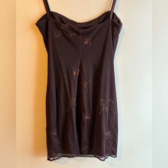 Sheer Brown Mini Dress from Laundry by Shelli Segal - Picture 3 of 4